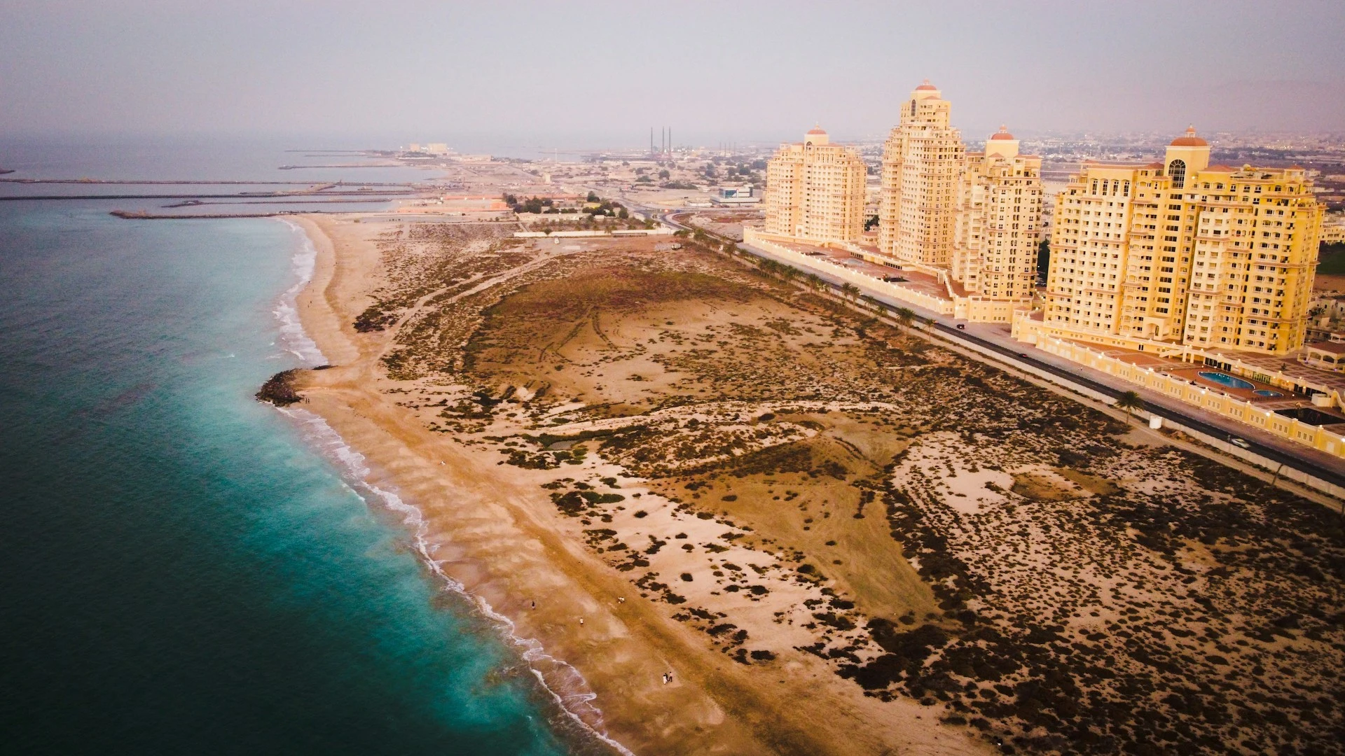 An Arabian city near the sea.